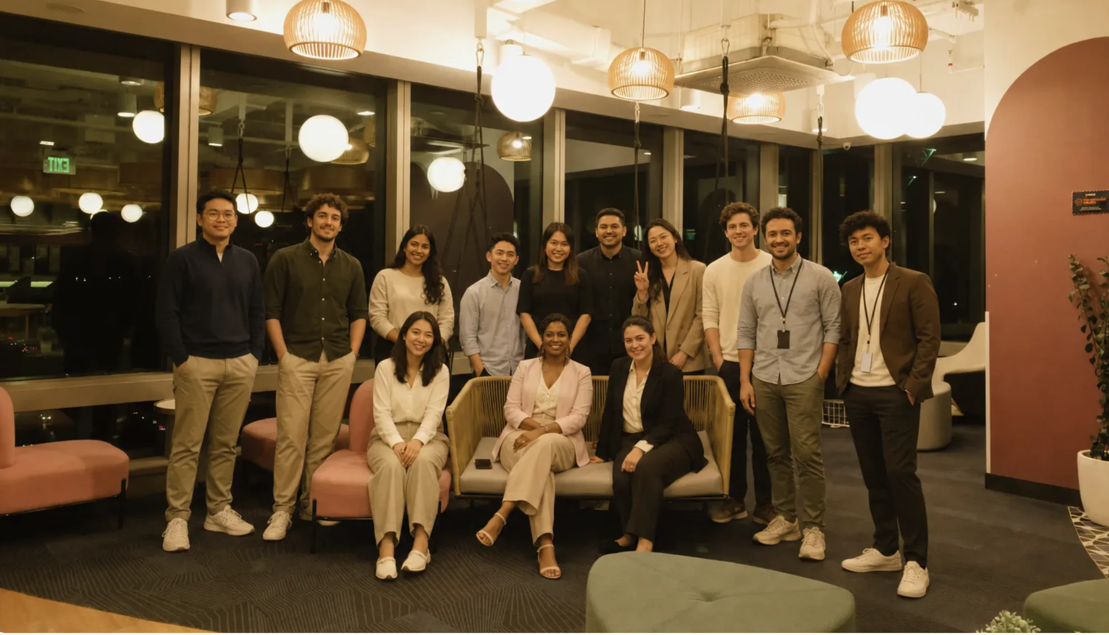 The Globalco team together in the office