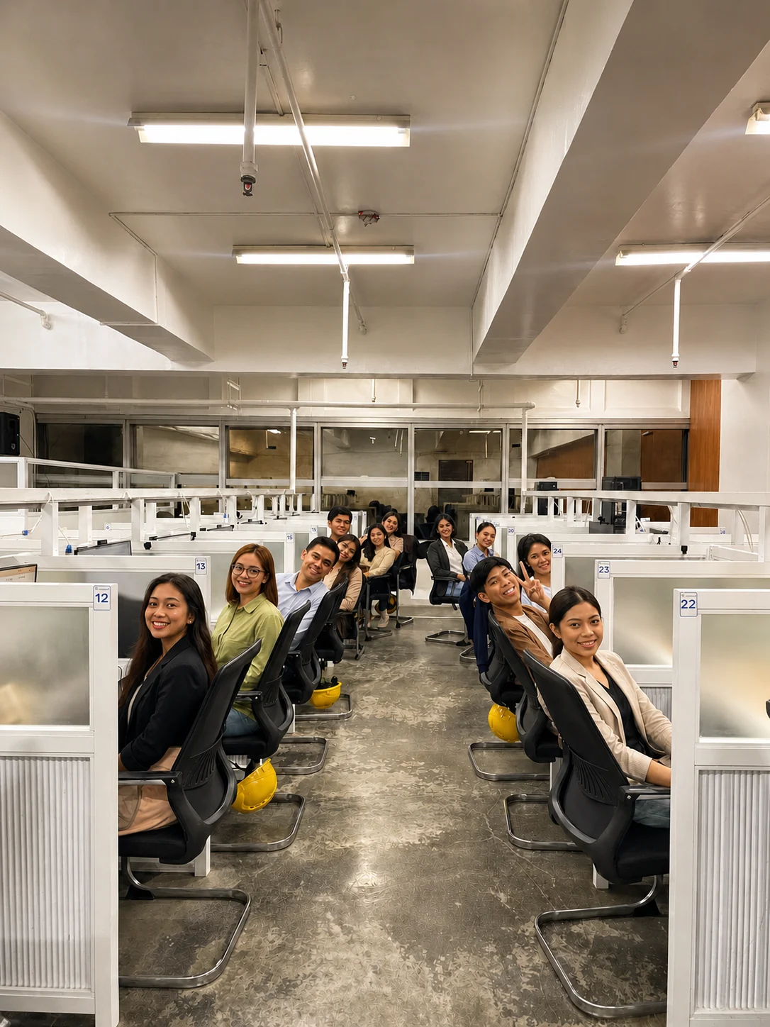 Globalco call center research team working in-office